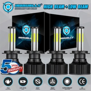 6-Sided H7+H7 COB LED Headlight Hi-Low Beam Light Kit 6500K Super Bright White - Bild 1 von 12