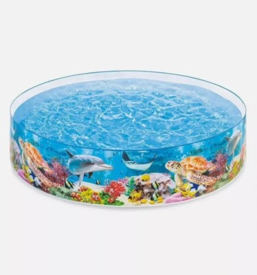 Intex Deep Sea Blue 8ft x 18in SnapSet Instant Above Ground Swimming Kiddie Pool - Image 1 of 4