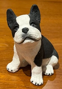 Vintage Sandcast Style Boston Terrier Puppy Figurine Chunky Looking Puppy! - Picture 1 of 1