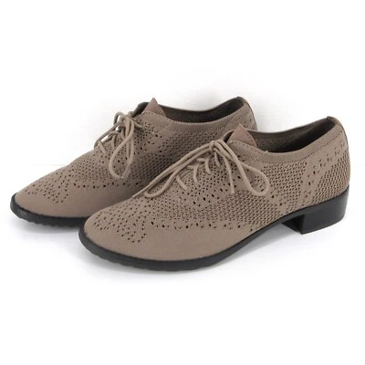 Zapato Oxford de punto elástico Aetrex Hayden para mujer talla 8,5 EE. UU. 39 UE cómodo tostado Foto 1 de 4