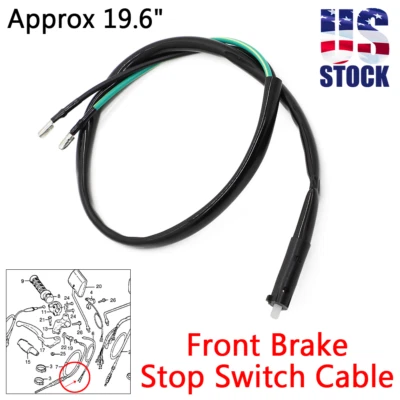 Cable interruptor de parada de freno delantero US 19,6" para Honda SL100 SL175 CB100 SL350 XL250 Foto 1 de 4