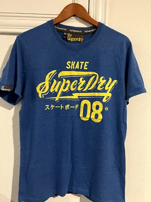 BY SUPERDRY SKATE JPN BRITISH DESIGN SPIRIT OF JAPAN MENS BLUE YELLOW SHIRT XL - Image 1 of 3