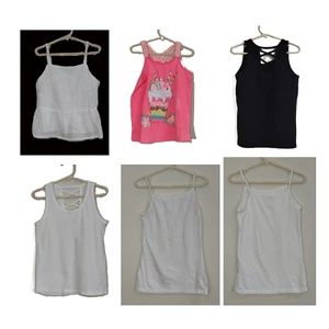Lote de 6 piezas de blusas para niñas camisetas sin mangas talla S (6-7) M (7-8) informales elegantes azul marino antiguo - Imagen 1 de 7