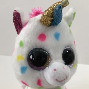 HARMONIE Ty Beanie Boo Plush Unicorn 8 inch Rainbow Confetti Stuffed Animal Toy - Picture 1 of 12