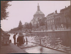 Pays Bas, Leiden, maisons sur le canal, ca.1900, Vintage citrate print vintage c