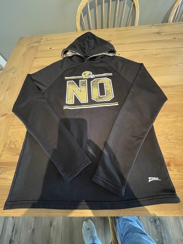 VETEMENTS New Orleans (NO) NFL Team Apparel manica a L nera felpa leggera con cappuccio taglia M. Us intime ottimeioni