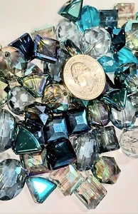 25 Beads Crystal Clear Glass Bead Lot Faceted Transparent Glass Austrian Style - Picture 1 of 2