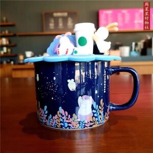 2021 New Starbucks Lovely Blue Rabbit Coffee Mug W/ Bunny lid Cup 9999+Ins Like 