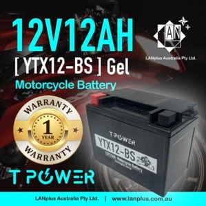 YTX12-BS 12V 12AH Motorbike Motorcycle Scooter GEL Battery ATV Quad Pit Bike - Picture 1 of 6