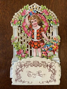 TARJETA DE FELICITACIÓN De Colección 3-D Plegable Troquelada A My Love Hecha en Alemania - Imagen 1 de 11