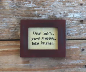 Insegna per cuciture decorazione natalizia primitiva caro Babbo Natale lascia regali Take Brother - Foto 1 di 4