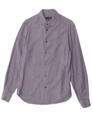 Camisa TRUSSARDI JEANS Para Hombre Calce Ajustado Talla 40 Mediana Azul Algodón CT03 Foto 1 de 4