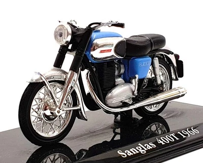 Atlas Editions 1/24 Scale 4 658 126 - 1966 Sanglas 400T Motorbike - Blue - Image 1 of 4