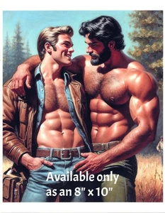 Hübsche Beefcake Männer von gestern Fantasy 8x10 Foto Foto Reprint 436 - Bild 1 von 1