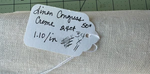 Linen congress cloth  24 count cream 34 X 11 inches Zweigart - Picture 1 of 2