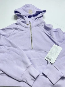 Felpa donna Scuba oversize mezza zip con cappuccio Lile Lilac Gold taglia XS/S L2 - Foto 1 di 4