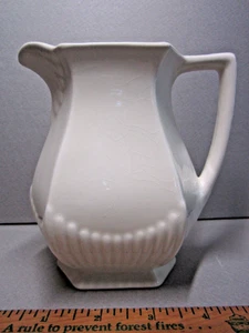 Wm Adams Sons EMPRESS Real English Ironstone Pitcher 5.5" Black Stamp Ivory - Picture 1 of 8