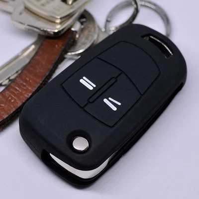 MT-KEY Auto Schlüssel Silikon Hülle Schwarz für Opel Astra Vectra Corsa Zafira Signum