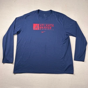 Camisa Nike Braves Para Hombres 3xl Dri-Fit MLB Béisbol Atlanta Auténtica Azul Marino - Imagen 1 de 7