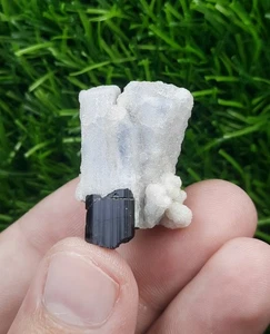 Black Tourmaline Cluster Combine With Albite Coat From Skardu Pakistan. - Picture 1 of 7