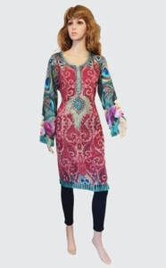 Digital Printed Embroidered Linen 1pc Readymade Shirt Small - Picture 1 of 1