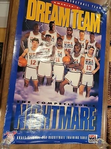 Vintage 1992 Dream Team Starline America's Team Official USA Basketball Poster - Picture 1 of 9