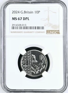(TOP POP) 2024 Great Britain 10 Pence NGC MS 67 DPL - Picture 1 of 4