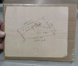 Antique Ephemera Hand Drawn 19th C Survey Map Lancaster Co PA ~7 3/4" X 6 1/8" - Picture 1 of 6