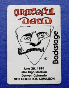 Grateful Dead Backstage Pass Jerry Garcia Arte Denver Colorado 28/06/91 28/06/1991 - Imagen 1 de 2