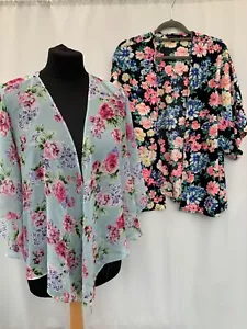 X2 open blouse tops New look primark size 8 mulricolour floral polyester womens - Picture 1 of 13