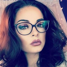 Women Black Hot Fashion Clear Lens Nerd Geek Glasses Retro Cat Eye Style 2019