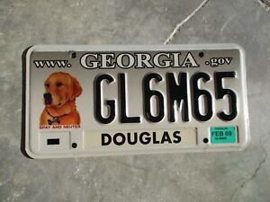 Georgia 2009 DOG license plate  #  GL 6 M 65