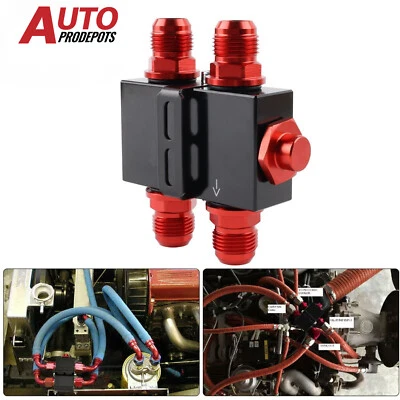 Adaptador de placa sándwich de filtro de aceite Billet con termostato de aceite en línea AN10 Foto 1 de 4