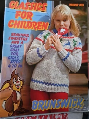 Brunswick Knitting Book Volume 835 Classic Sweater For Girls Sz 4 To 14 - Image 1 of 4