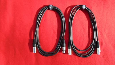 DF 2 x 3 m cavo microfono XLR 3 poli nero DMX cavo microfono cavo velcro NUOVO