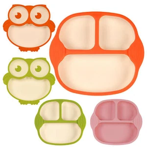 Silicone Divided Suction Plate for Baby and Toddler Strong Grip Dishware Plate - Picture 1 of 14