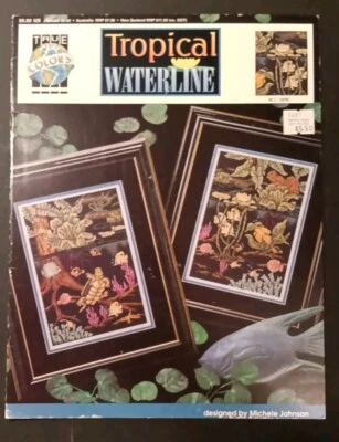 TROPICAL WATERLINE Counted Cross Stitch Pattern Turtle Fish by True Colors - Image 1 of 2