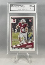 Christian McCaffrey Rookie Card Graded 10 Gem Mint 2017 Panini Classics RC #217