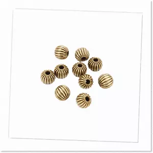 500pcs Corrugated Melon Spacer 4mm Small Round Metal Loose Bead Antique Bronze P - Picture 1 of 7