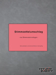 STIMMZETTELUMSCHLÄGE DIN C6 (114 X 162 MM), 100 STÜCK, 75 G/M², RECYCLING-ROT - Bild 1 von 1