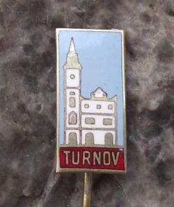 Vintage Turnov Turnof Czech Gemstone Working Renaissance Town Hall Pin Badge - Picture 1 of 6