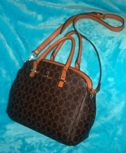 Nanette Lepore Umhängetasche schwarz hellbraun Logo MonoGram Kuppel - Bild 1 von 22