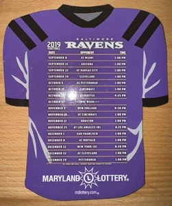 2021 BALTIMORE RAVENS NFL FOOTBALL SCHEDULE MAGNET - MARYLAND LOTTERY - Picture 1 of 1