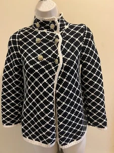 Max Studio Girls’s Knit Button Front Cardigan Sweater Black Shimmery Gold - Picture 1 of 12