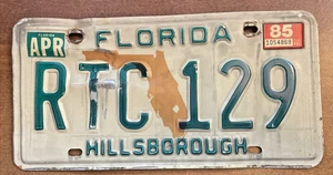 Florida License Plate RTC 129 – Hillsborough – (APR 85) - Picture 1 of 10