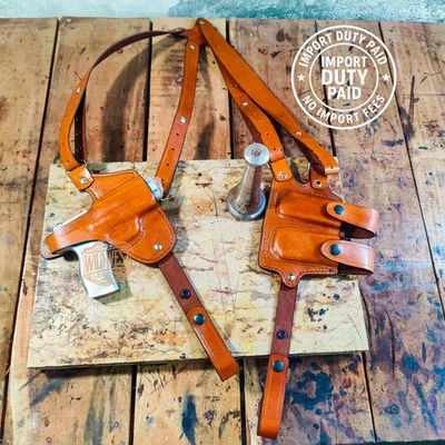 Leather Horizontal Shoulder Holster for Springfield Magazine Pouch & Straps - Image 1 of 3