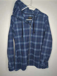 PENDLETON Herren 100 % Schurwolle Board kariert durchgehender Reißverschluss Hoodie Jacke Gr. Medium M - Bild 1 von 5