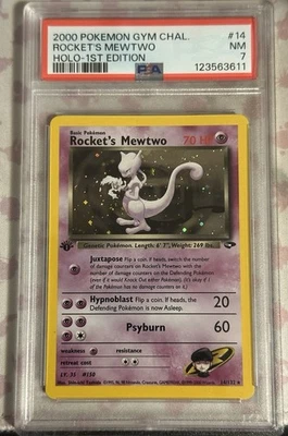 2000 POKEMON GYM CHALLENGE HOLO-1ST EDITION #14 ROCKET'S MEWTWO PSA 7 - Image 1 of 4