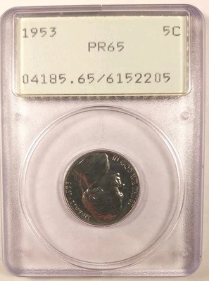 Attention Rattler Collectors!! 1953 PR 65 "Rattler Holder" Jefferson Nickel - Image 1 of 4