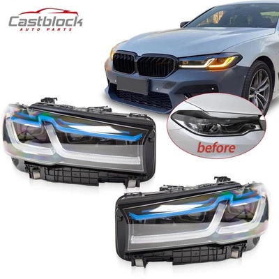 Upgrade to BMW 5 SERIES 2022 2023 G30 M5 Laser Headlights For 17-20 LED - Image 1 of 4